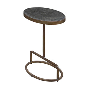 Jessenia Stone Accent Table - Dark Gray / Gold by Uttermost - View 1