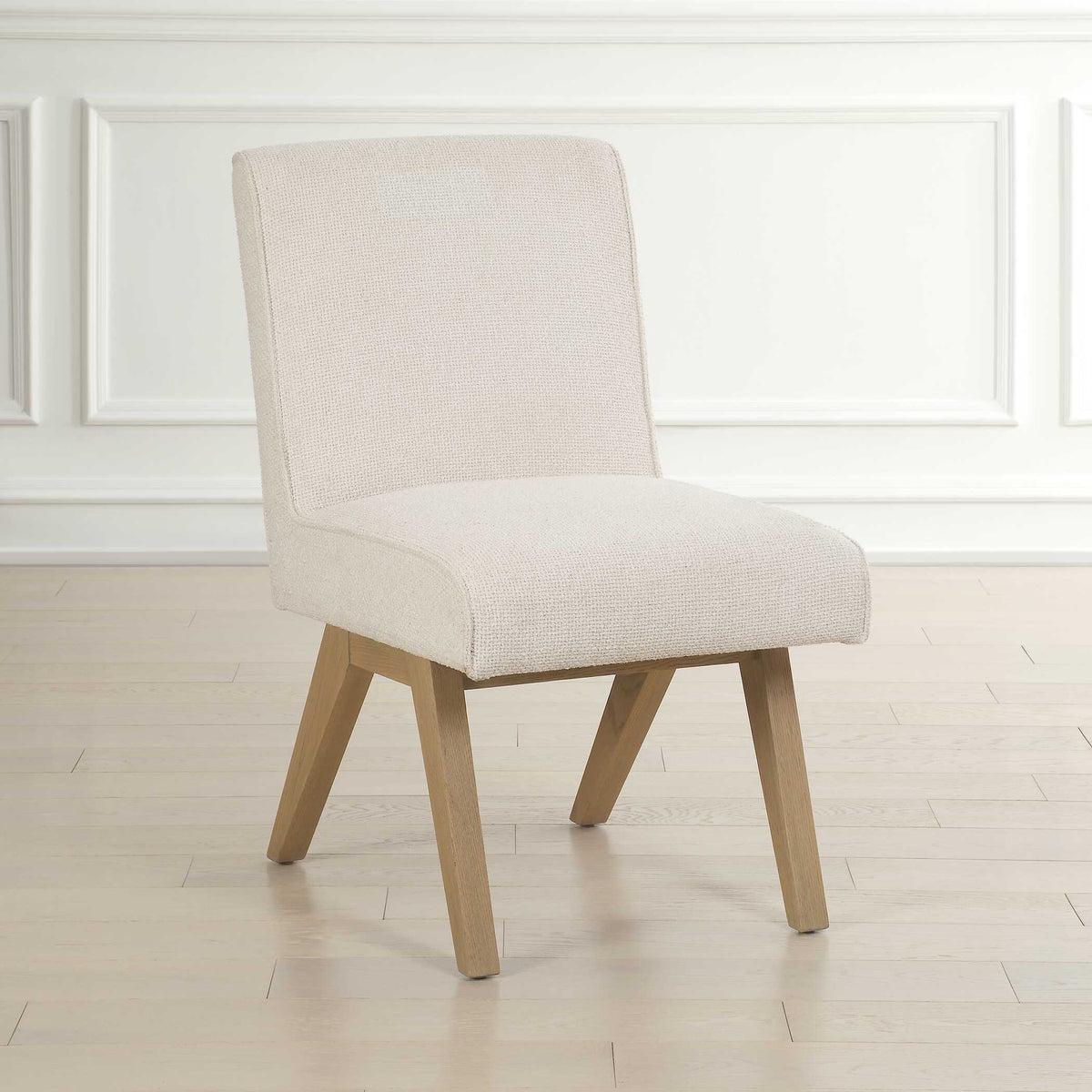 Blakely Armless Dining Chair - White / Light Brown by Uttermost - View 3