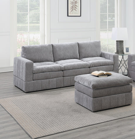 Contemporary Modular 6-Piece Sectional Sofa Set in Graphite Morgan Suede | Ideal for Living Rooms - sold by Home Elegance USA