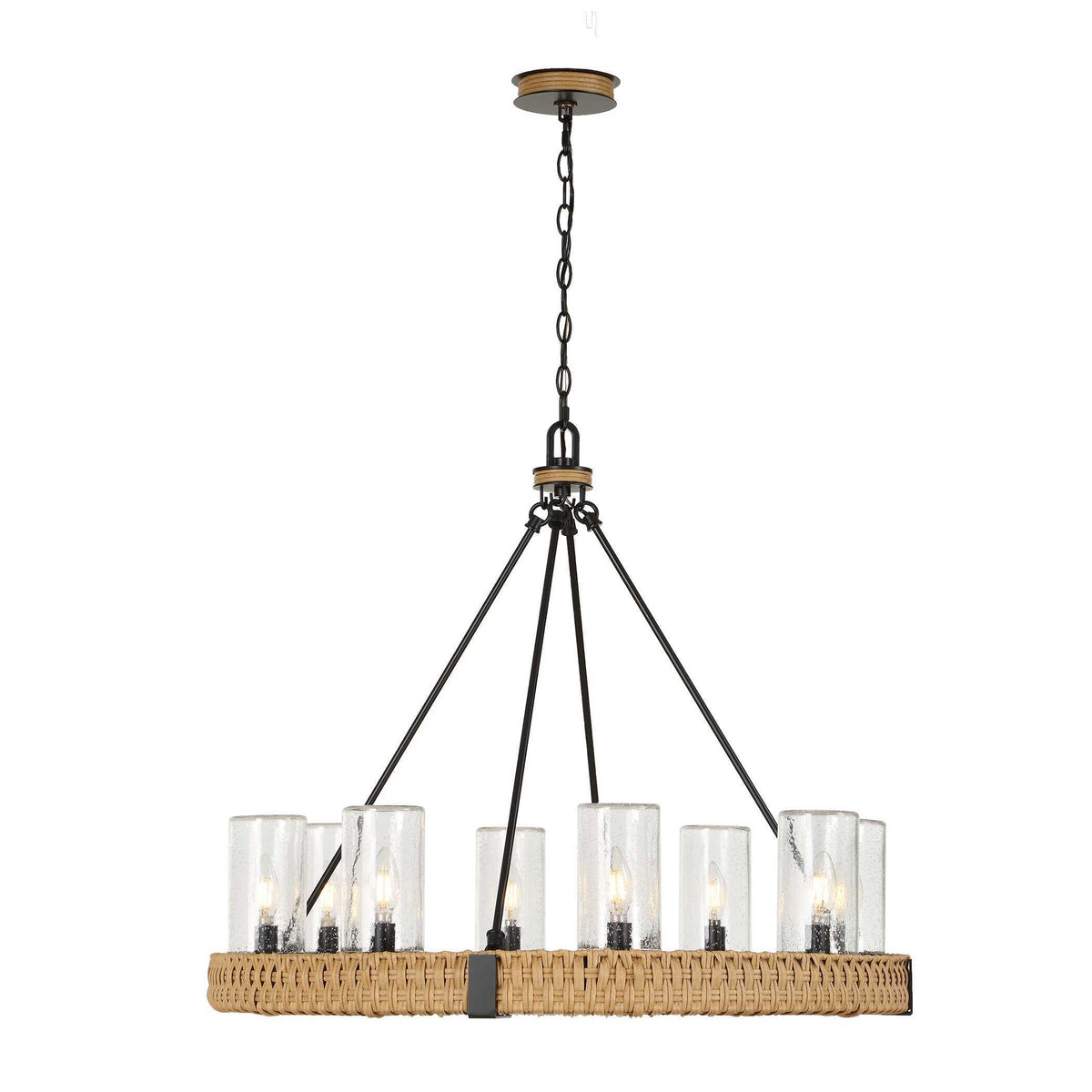 Palm Royal 8 Light Indoor-Outdoor Chandelier Black / Light Brown - Light Brown / Black by Uttermost - View 5