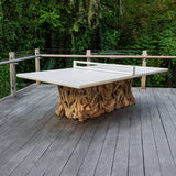 Stonewood Indoor-Outdoor Ping-Pong Dining Table White / Woodtone - Light Brown / White by Uttermost - View 3