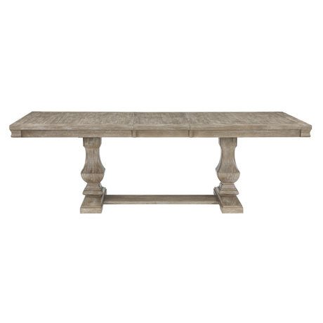 Traditional Style 5pc Dining Set Table with Extension Leaf and 4x Side Chairs Brownish Gray Finish Wooden Dining Kitchen Furniture - sold by Home Elegance USA
