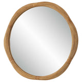 Salina Round Bamboo Mirror - Light Brown by Uttermost - View 4