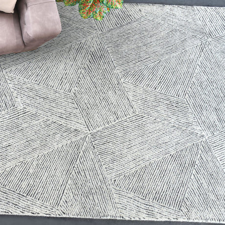 Paonia Geometric 9 X 12 Rug - Light Gray by Uttermost - View 2