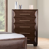 Transitional Style Chest 1pc 5-English Dovetail And French dovetail Drawer Espresso Finish Bedroom Finish