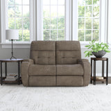 Strait Leather Power Reclining Loveseat With Power Headrests | Flexsteel