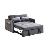 55.5" Twins Pull Out Sofa Bed Grey Velvet - W1097104077 - image - 11