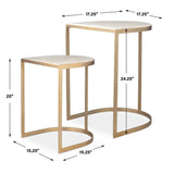 Lindon Travertine Nesting Tables Set - Gold / White by Uttermost - View 10