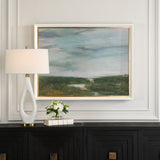 The Path Of The Water Framed Print - Light Blue by Uttermost - View 2