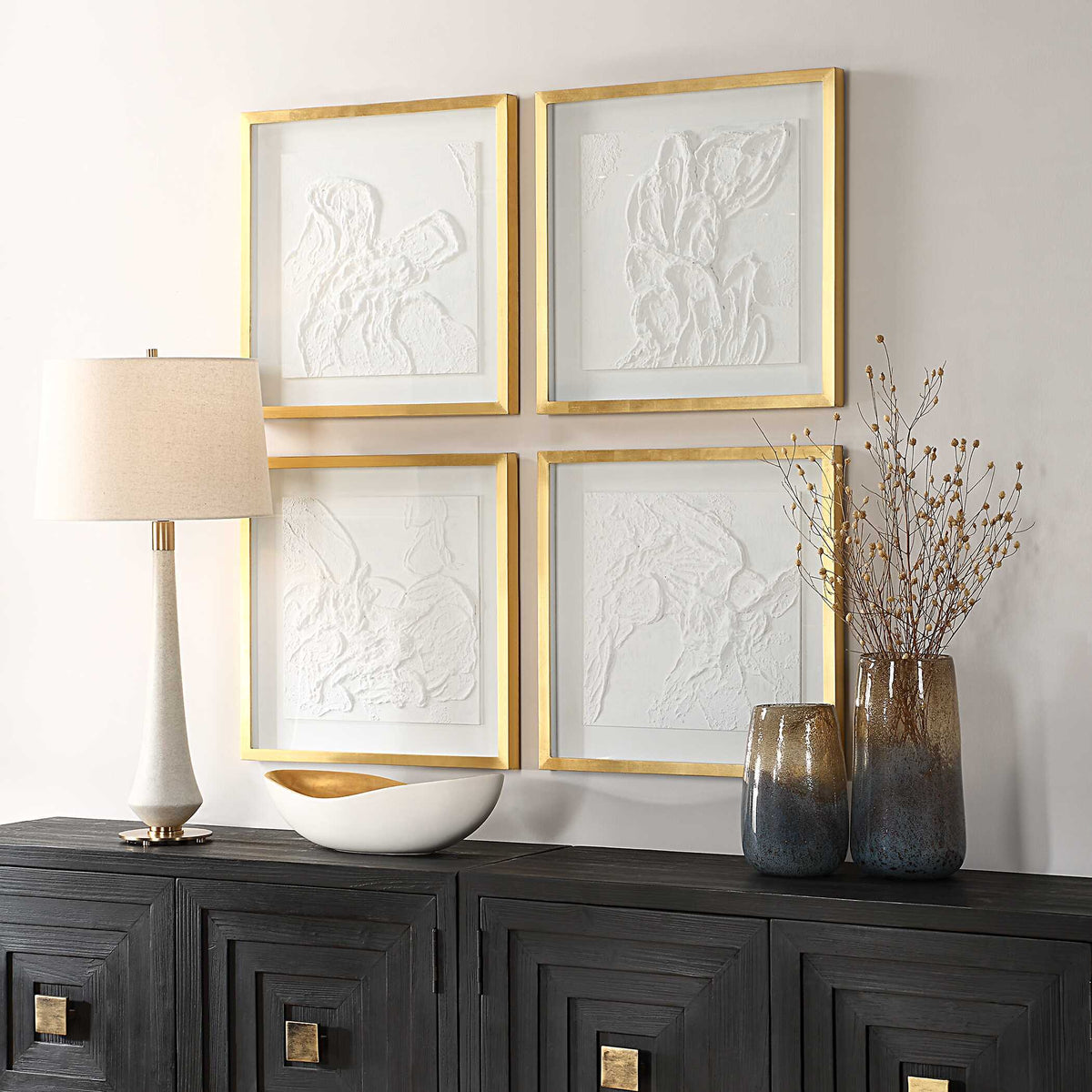 Fourfold Framed Prints (Set of 4) - Gold / White by Uttermost - View 3
