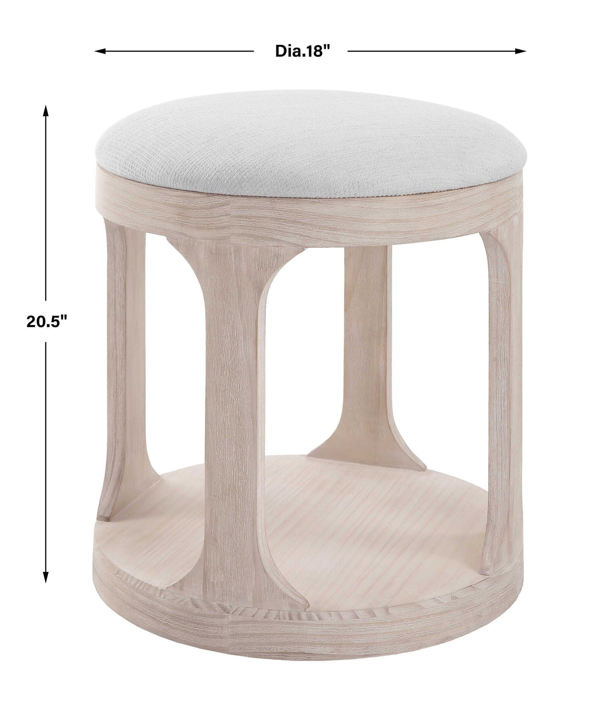 Dennen Ottoman Oak - Beige by Uttermost - View 8