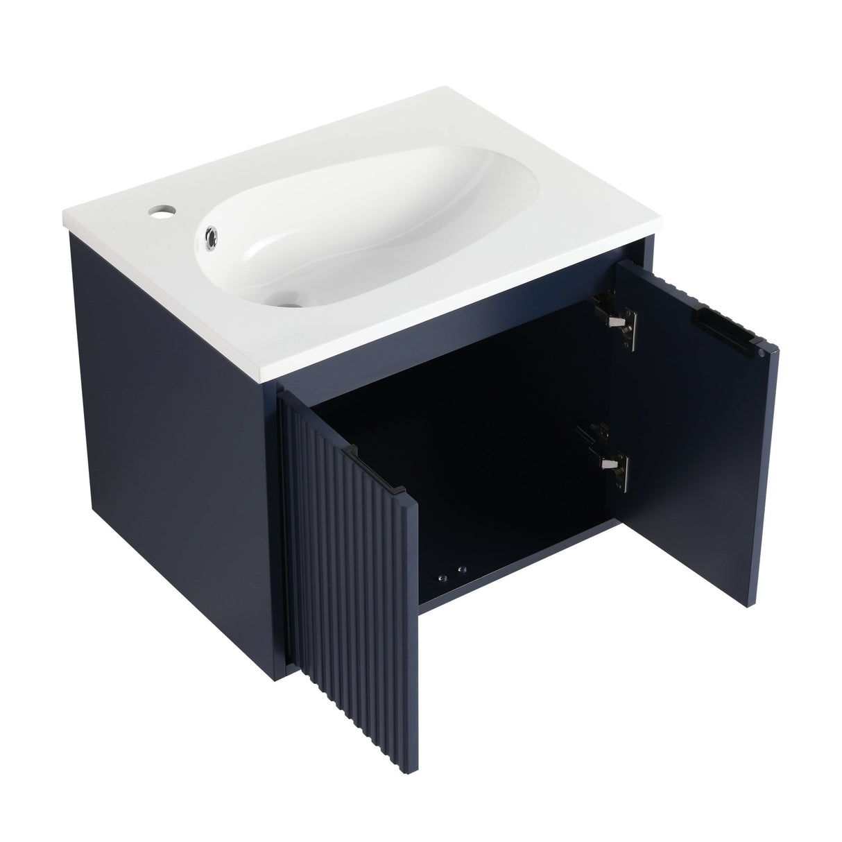 24" Floating Bathroom Vanity with Drop-Shaped Resin Sink(BVB05824NBL-GRBSD24)