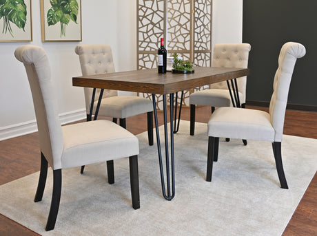 Ashford 5-Piece Dining Set, Hairpin Dining Table with 4 Chairs, 4 Color Options - sold by Home Elegance USA