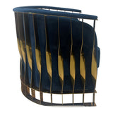 Navy Blue and Gold Sofa Chair - Home Elegance USA