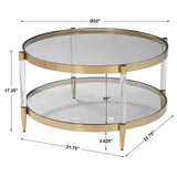 Kellen Glass Coffee Table - Gold by Uttermost - View 6