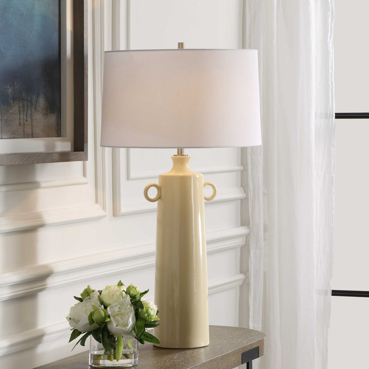 Florero Pale Yellow Table Lamp by Uttermost - View 2