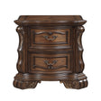 Formal Traditional Dark Brown Finish Luxury Nightstand of 2x Drawers Gold Accent Detailing Bedroom Furniture 1pc Bedside Cabinet