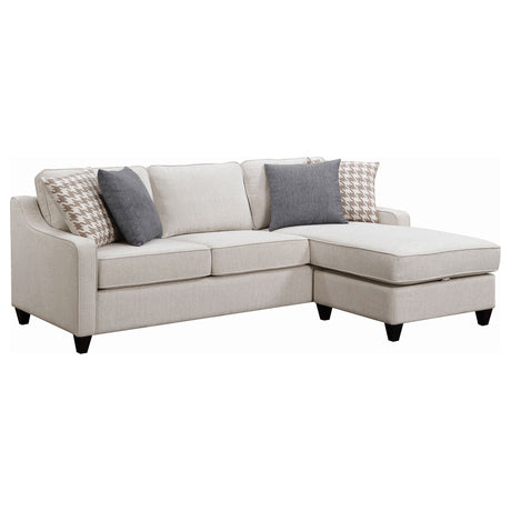 Isla Platinum L-shaped Upholstered Sectional Sofa with Pillows - sold by Home Elegance USA