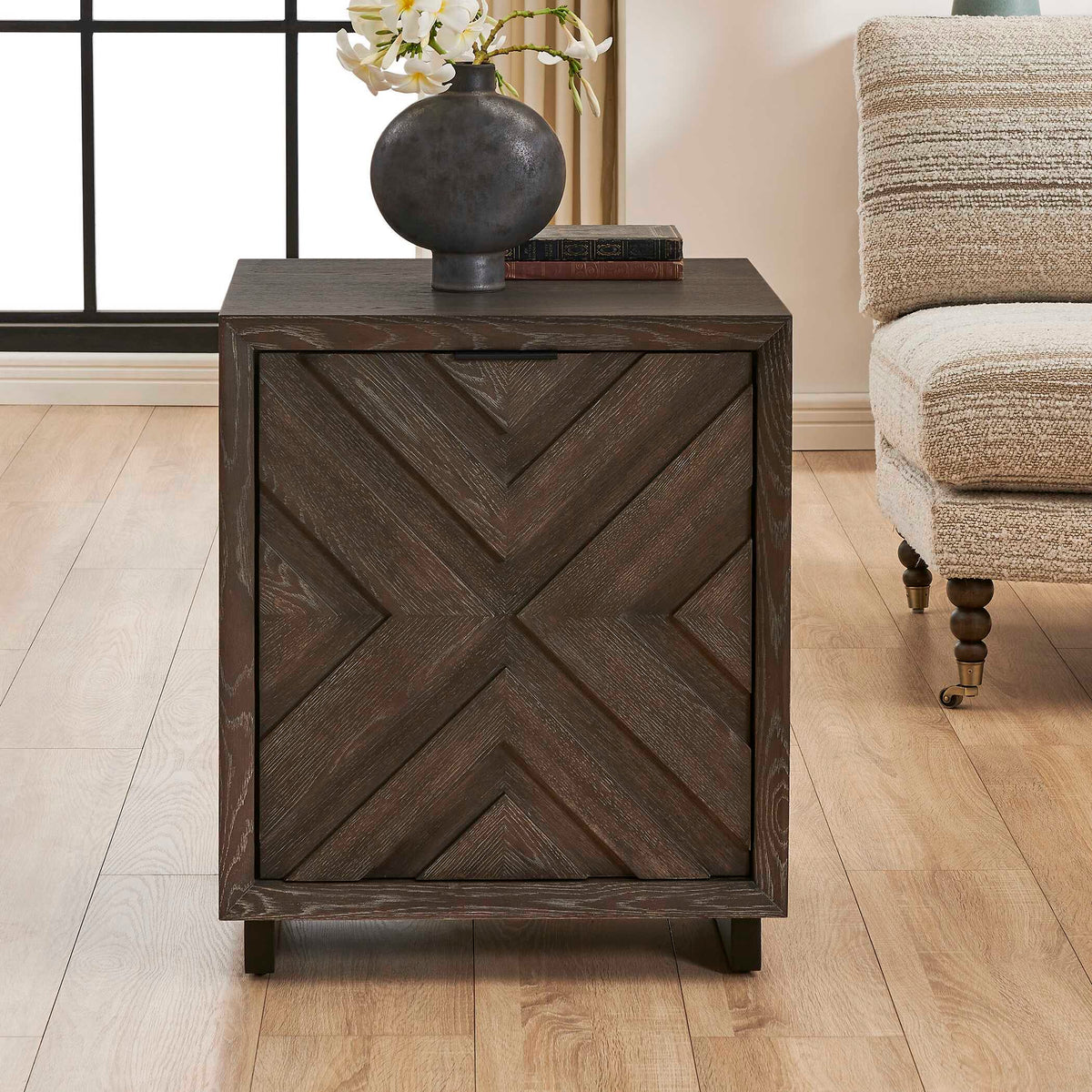 Barrett Oak Cabinet Dark Charcoal - Black by Uttermost - View 3