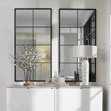 Rousseau Iron Window Mirror - Black by Uttermost - View 2