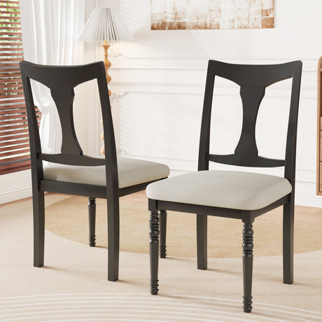 7-Piece Dining Table Set, 60inch to 78inch Extendable Wood Dining Table with Removable Leaf, Kitchen Table Set with 6 Upholstered Side Chair, Dining Table Set for 6 - sold by Home Elegance USA