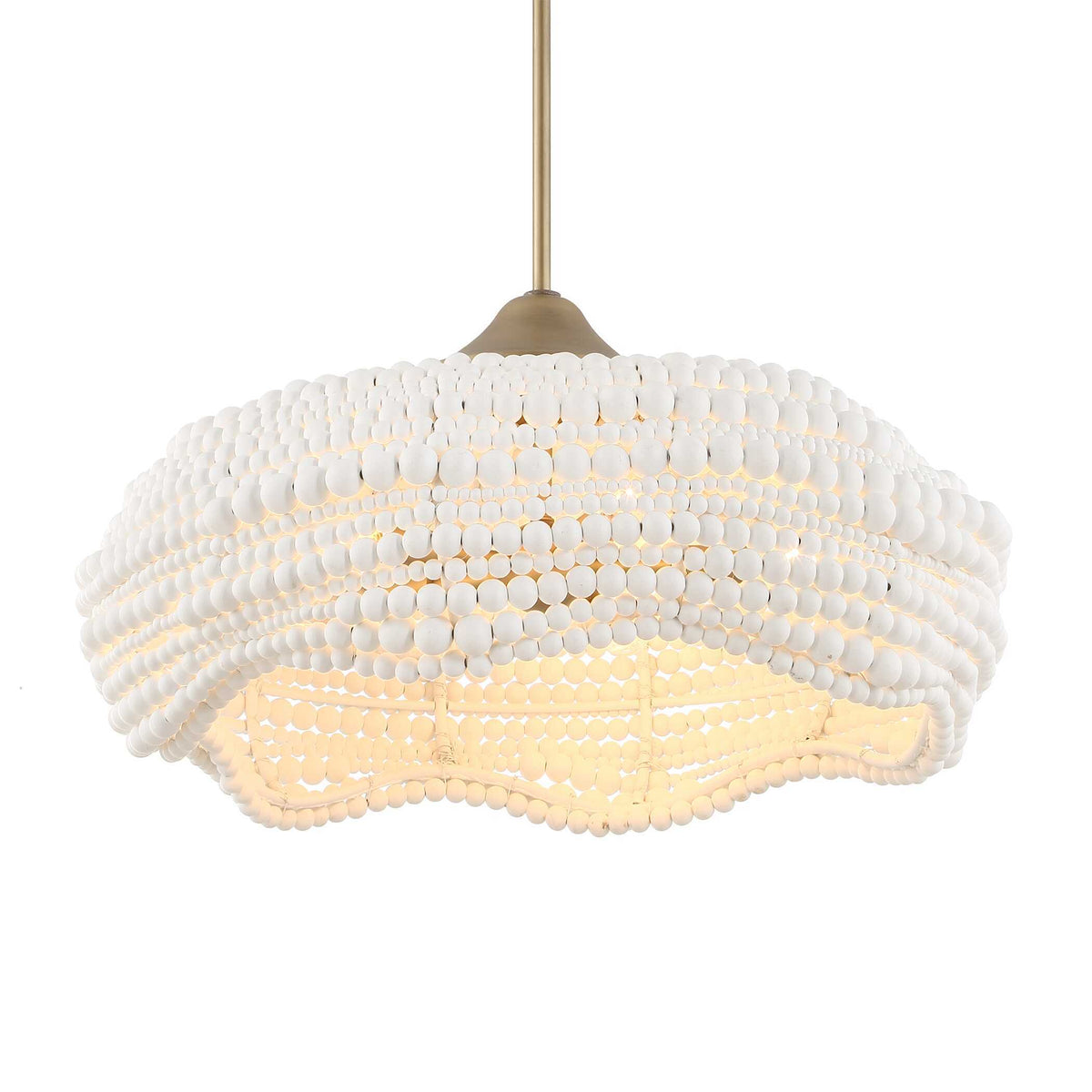 Biddeford 5 Light Beaded Pendant - Gold / White by Uttermost - View 5