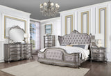 Ariadne Velvet & Antique Platinum Finish CAL. King Bed