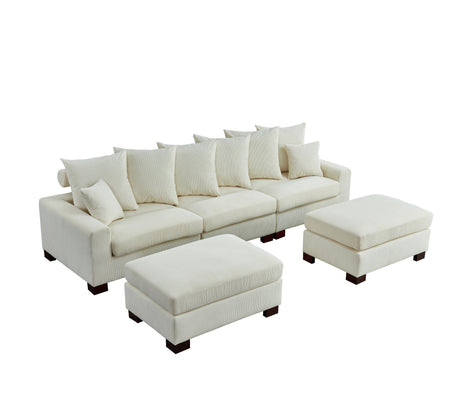 Modular Sectional Sofa,5 Seater Oversized Convertible L & U Shaped Couch, Corduroy Fabric - sold by Home Elegance USA