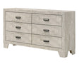 1pc Transitional 6-Drawer Dresser Metal Hardware Whitewashed Wood Finish Wooden Bedroom Furniture