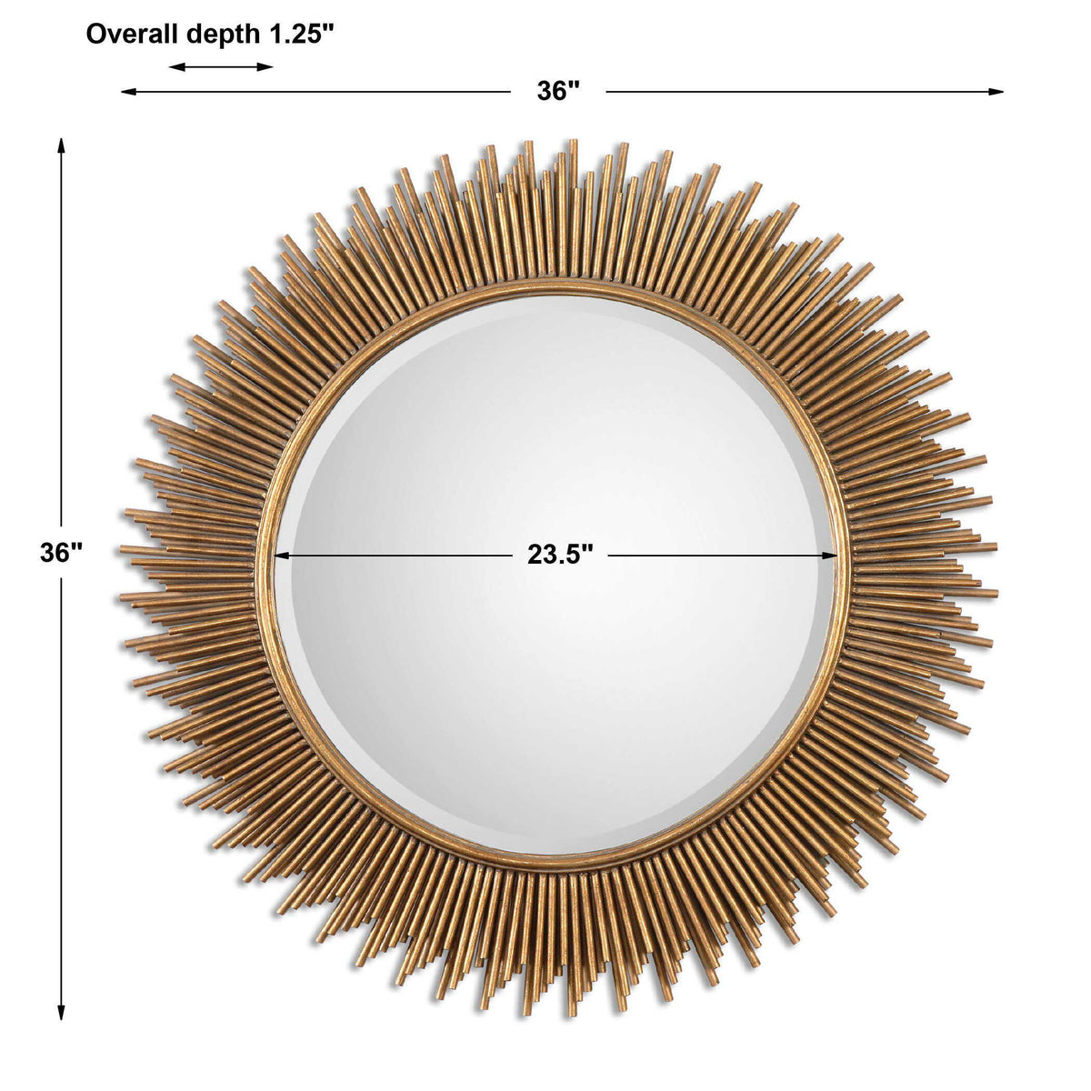 Marlo Round Mirror - Gold by Uttermost - View 4