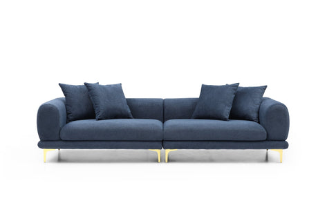 108.3'' Modern Sofa Couch 4 - Seater Fabric Sofa for Livingroom Office BLUE - W876S00044 - image - 2