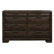 Contemporary Design 8-Drawers Dresser 1pc Bedroom Furniture Warm Espresso Finish Raised Panel Front