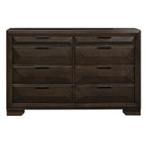 Contemporary Design 8-Drawers Dresser 1pc Bedroom Furniture Warm Espresso Finish Raised Panel Front