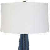 Teramo Scalloped Ceramic Table Lamp - Blue / White by Uttermost - View 5