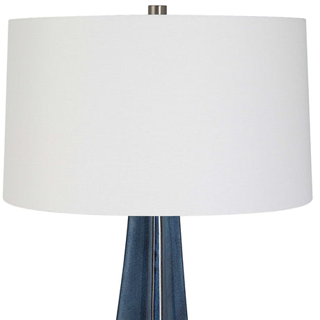 Teramo Scalloped Ceramic Table Lamp - Blue / White by Uttermost - View 5