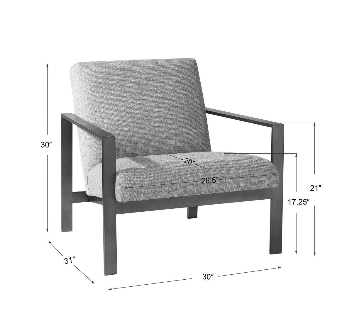 Wills Contemporary Accent Chair - Beige / Dark Brown by Uttermost - View 9