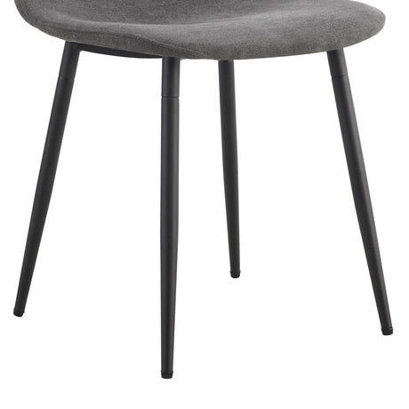 Table and chair set.64.5 x 35.4 Inch Stylish Black Wood Color Textured Dining Table.Paired with 6 Dark Gray Linen-Cotton Material High Resilience Dining Chair with Metal Leg. - sold by Home Elegance USA