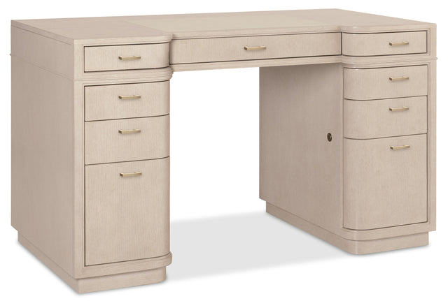 Knee-Hole Desk Polished Limestone - Beige by Hooker Furniture - View 1