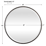 Benedo Round Mirror - Black by Uttermost - View 10