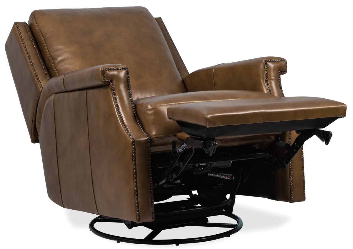 Collier Power Swivel Glider Recliner - Dark Brown by Hooker Furniture - View 4