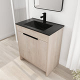 30 Inch Freestanding Bathroom Vanity with Black Ceramic Sink & 2 Soft - Close Cabinet Doors (BVB02430PLO - BL9075BK),W1286S00019 - W999S00064 - image - 8