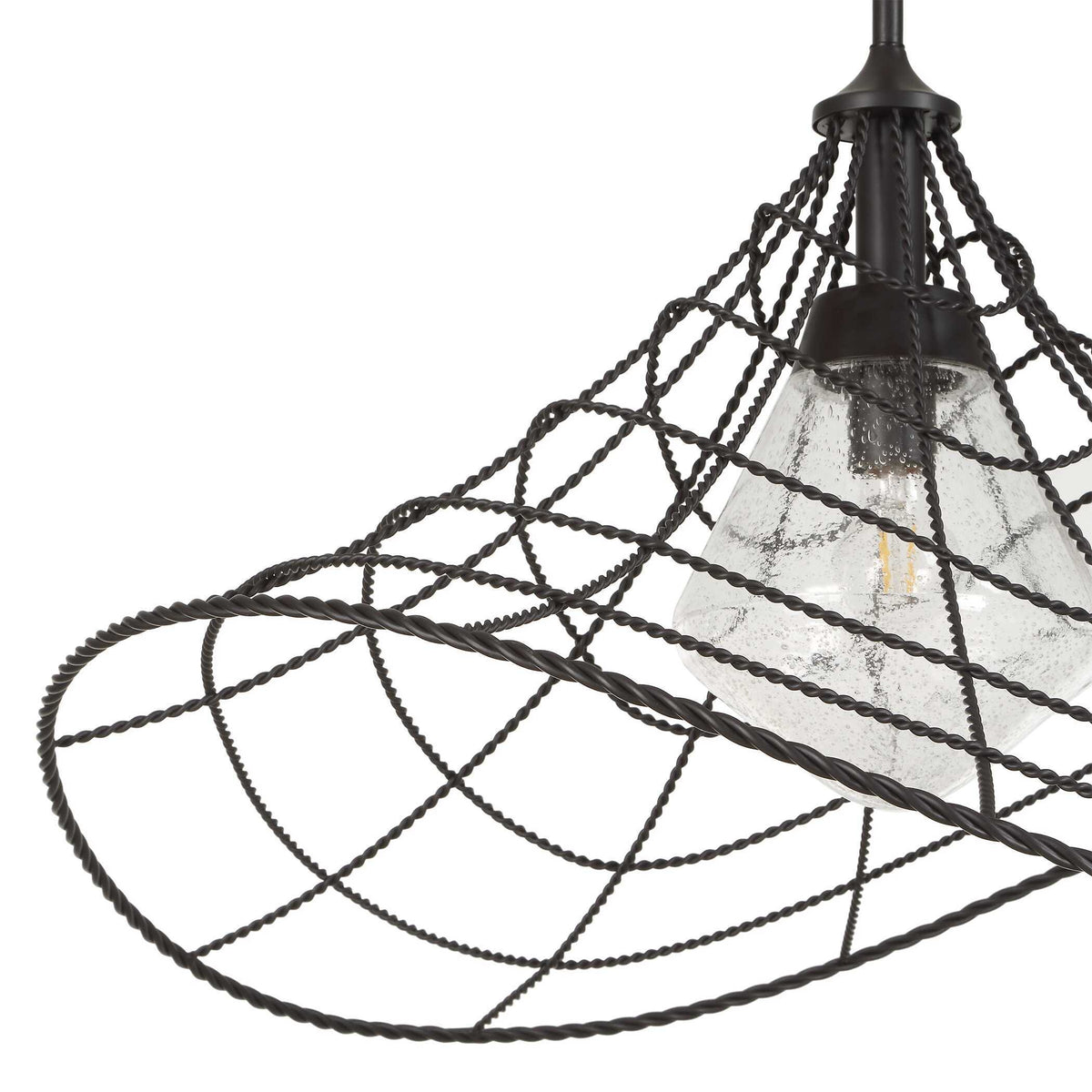 Whirlwind 1 Light Indoor-Outdoor Pendant Dark Bronze - Black by Uttermost - View 7