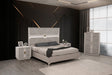 Eternity Traditional Style 4 Pc King Bedroom Set Made with Wood and Gold Accents in Beige