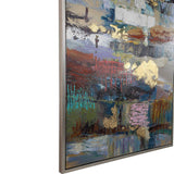 Fiesta Hand Painted Canvas - Blue / Orange by Uttermost - View 5