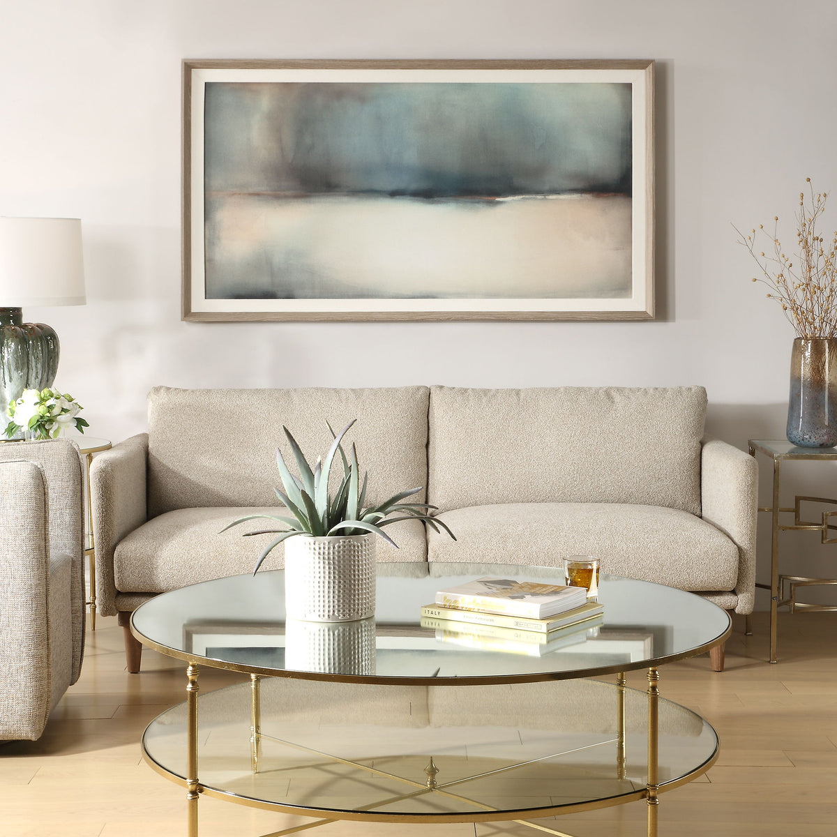 Deep Rains Framed Abstract Print - Light Gray by Uttermost - View 2