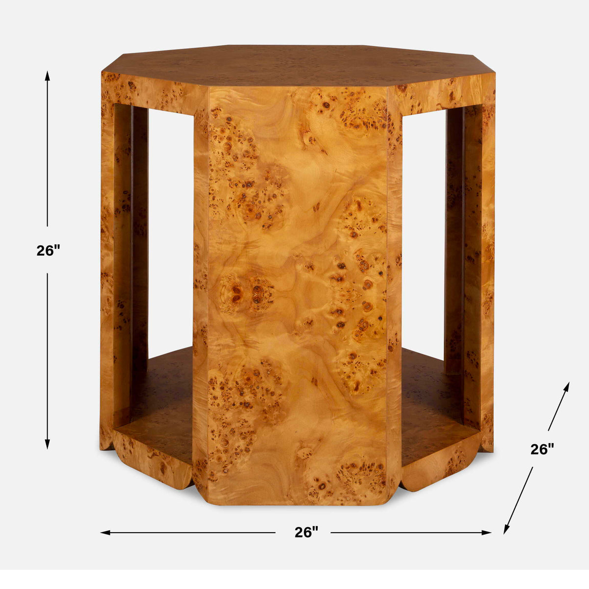 Indus Side Table Burl - Light Brown by Uttermost - View 7