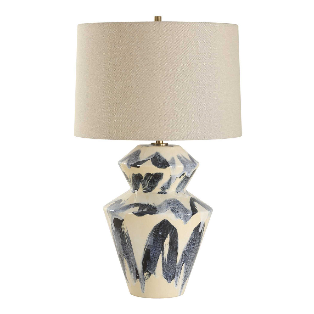 Oranda Abstract Geometric Table Lamp - Blue / White by Uttermost - View 3