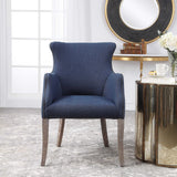 Yareena Wing Chair - Blue by Uttermost - View 2