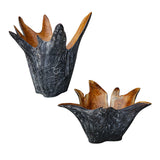 Starpetal Indoor-Outdoor Wooden Bowls (Set of 2) Black / Woodtone - Black / Light Brown by Uttermost - View 6