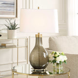Shyla Dark Glass Table Lamp - White / Bronze by Uttermost - View 5